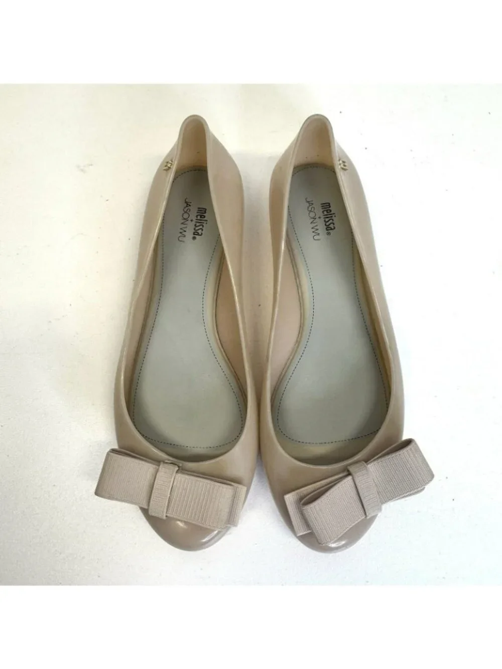 Melissa x Jason Wu Bow Jelly Ballet Flats Shoes Nude Blush Womens US Size 9